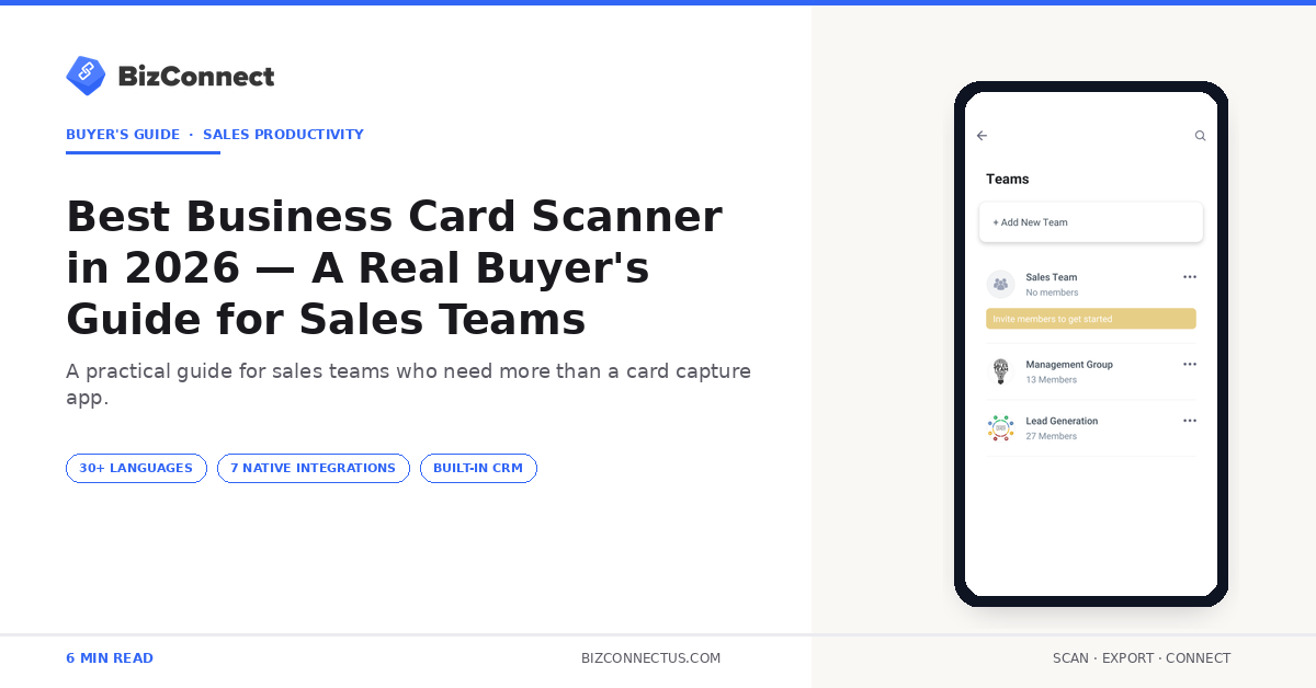 Best Business Card Scanner 2026 — Real Buyer’s Guide