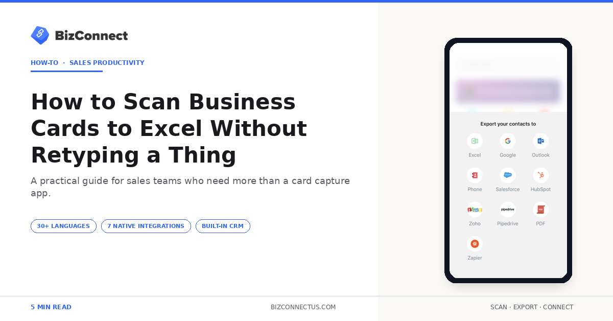 How to Scan Business Cards to Excel Without Retyping a Thing