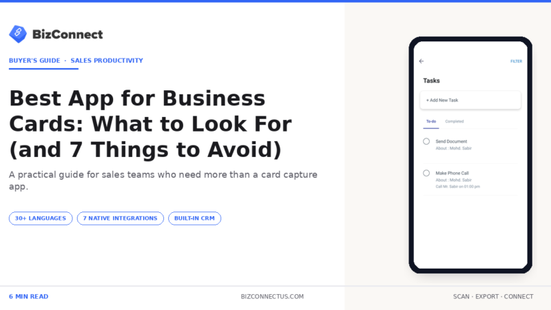 Best app for business cards comparison