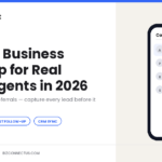Real estate agent scanning a business card to capture a lead