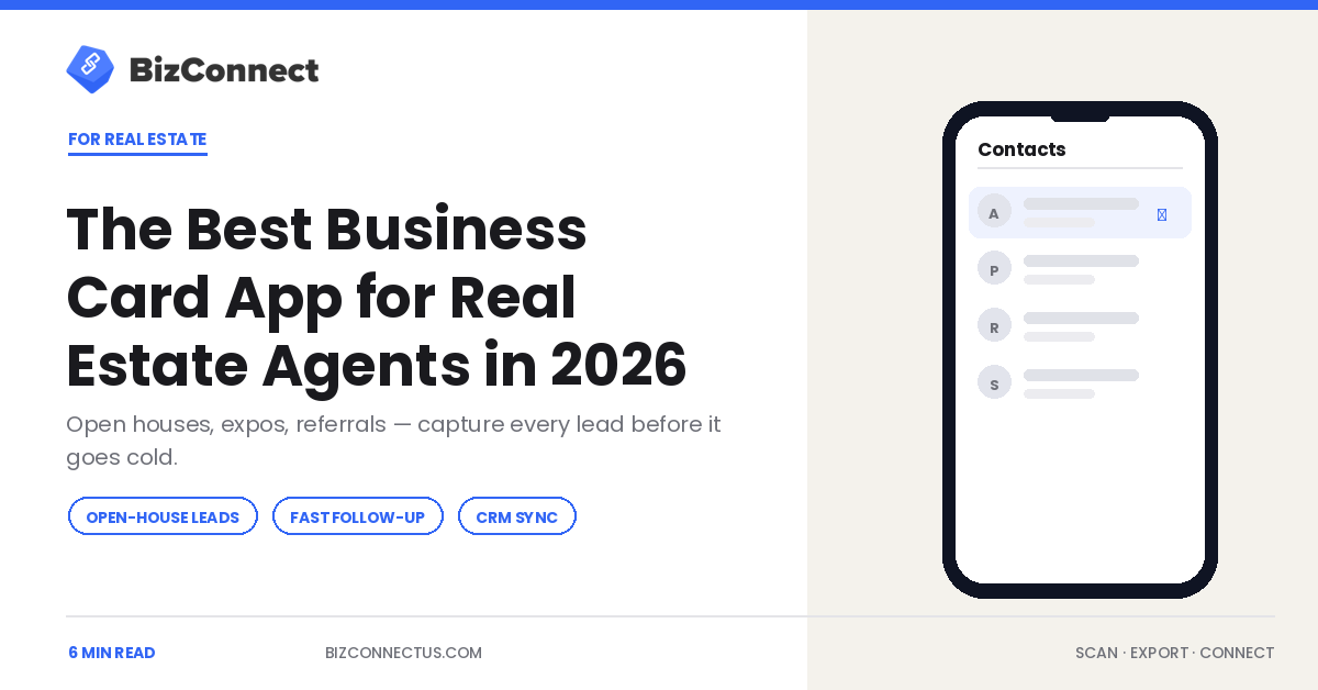 The Best Business Card App for Real Estate Agents in 2026