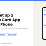 Setting up a business card app on an iPhone to scan and save contacts