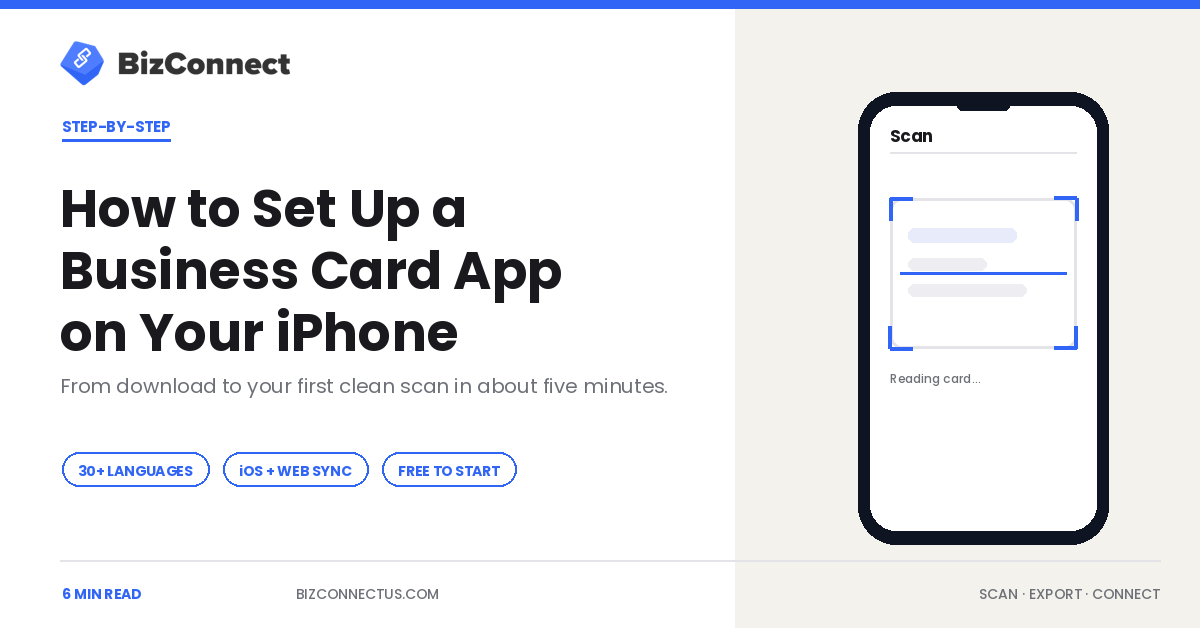 How to Set Up a Business Card App on Your iPhone (2026 Step-by-Step)