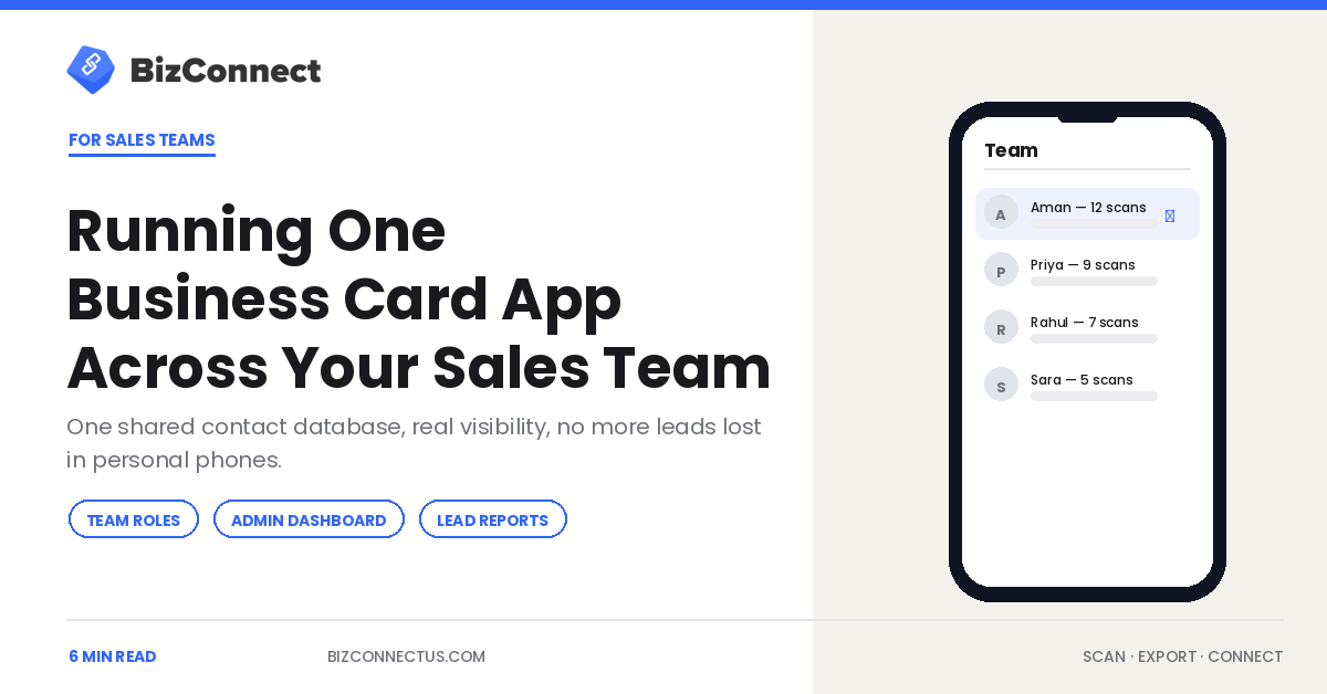 Running One Business Card App Across Your Whole Sales Team