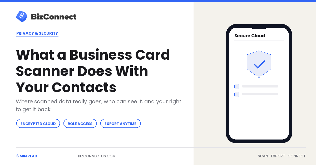 What a Business Card Scanner Does With Your Contacts (Privacy & Security)