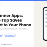 Card scanner app turning a business card into a saved phone contact