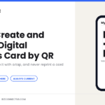 Digital business card shared by QR code from a phone