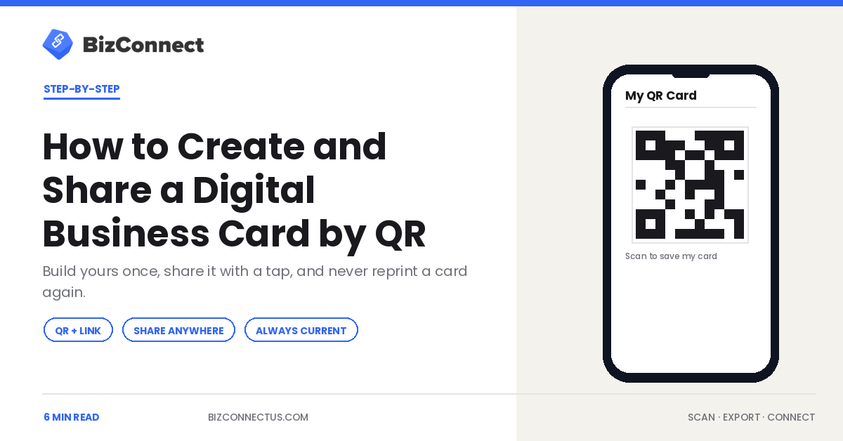 How to Create and Share a Digital Business Card by QR or Link