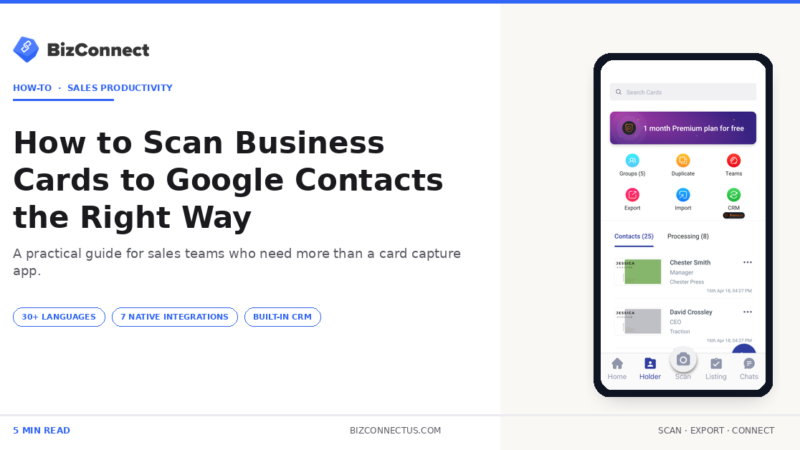 Scan business cards directly into Google Contacts