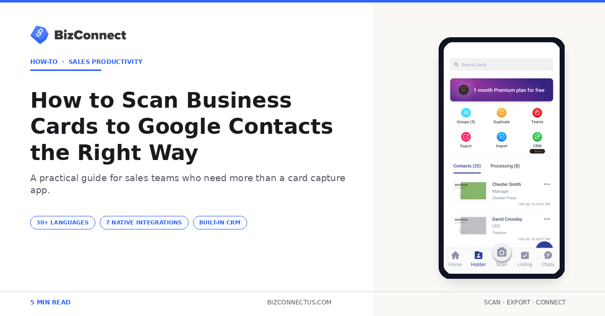How to Scan Business Cards to Google Contacts the Right Way