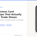 iPhone business card scanner at a trade show