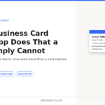 Business card reader app processing a card