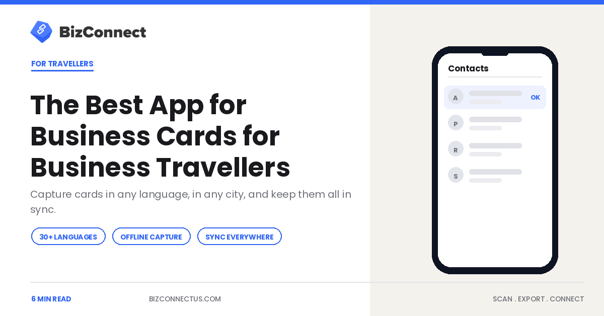 The Best App for Business Cards for Frequent Business Travellers