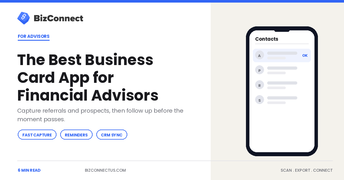 The Best Business Card App for Insurance and Financial Advisors