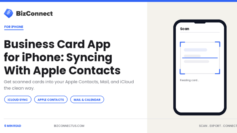 Business card app for iPhone syncing scans to Apple Contacts