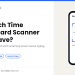 Card scanner capturing a business card in seconds