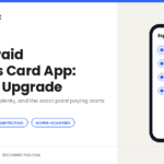Comparing free and paid business card app plans on a phone