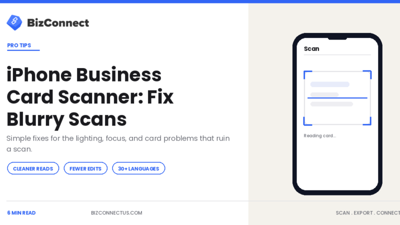 Getting a clean scan on an iPhone business card scanner