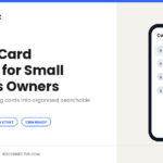 Small business owner using a visiting card scanner in India