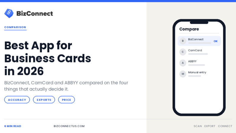 Comparison of the best app for business cards in 2026