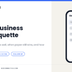 Sharing a digital business card by QR code at a networking event