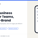 Team of employees using on-brand digital business cards