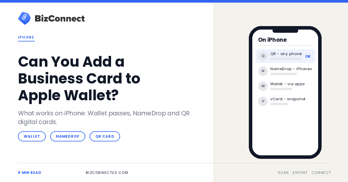 Can You Add a Business Card to Apple Wallet? Choosing a Business Card App for iPhone