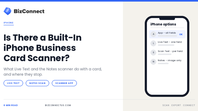 iPhone Live Text and Notes scanner compared with a business card scanner app