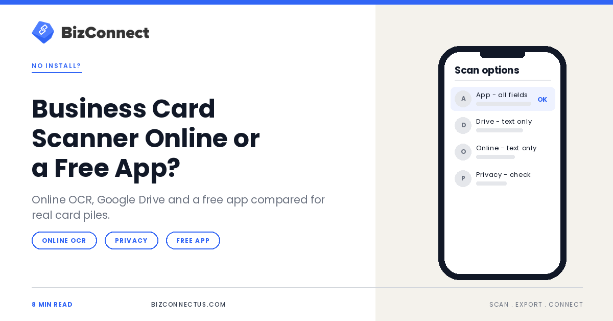 Business Card Scanner Online or a Free Business Card App: Which Should You Use?